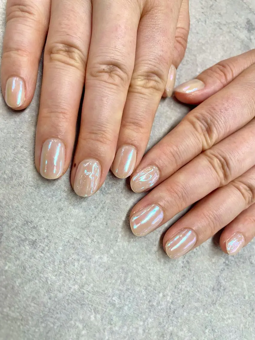 ネイル オーロラネイル ブルー ニュアンスネイル ピンク ハンドネイル FASTNAIL PLUS 新宿店のネイルデザイン