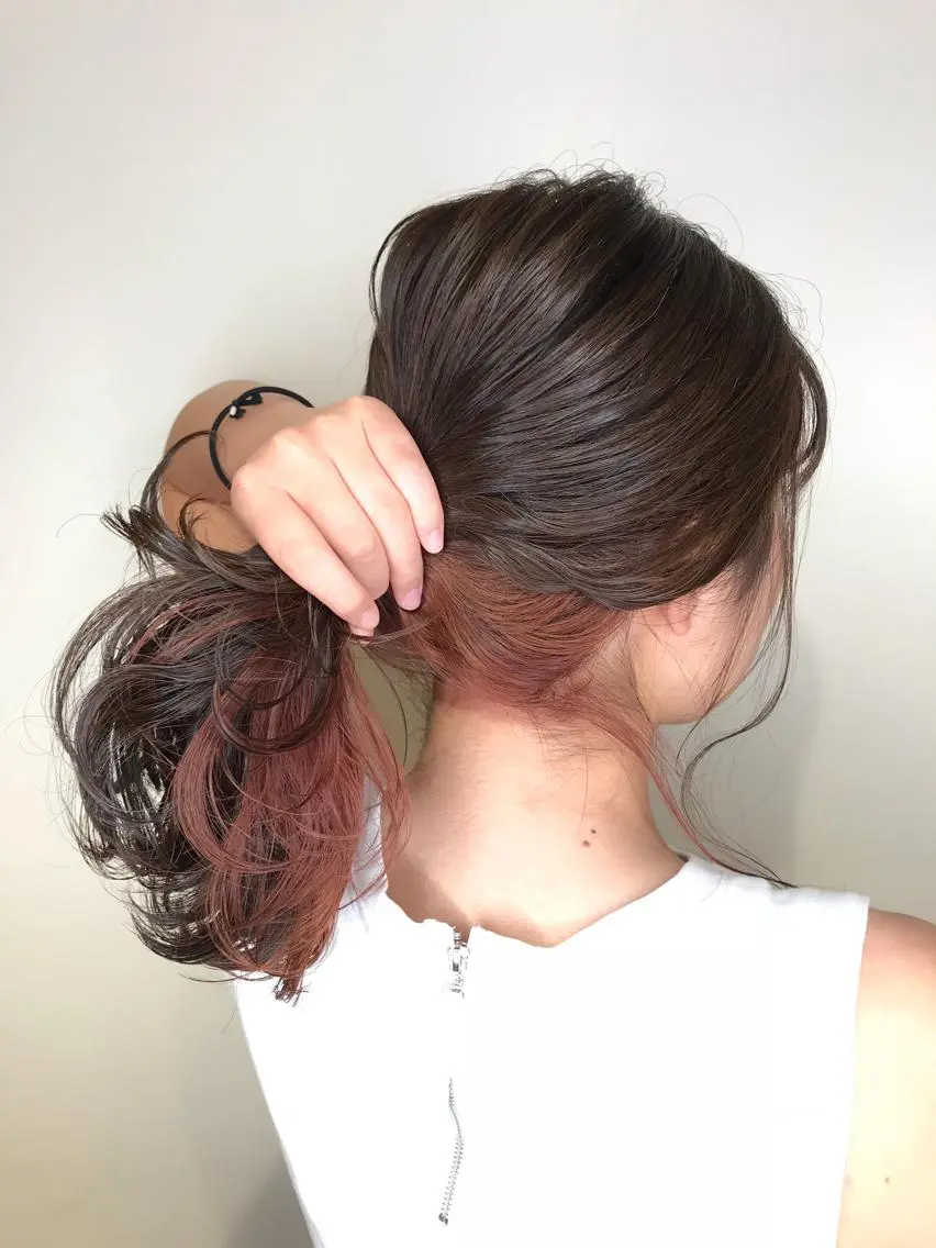 セミロング カラー アッシュ イルミナカラー ピンクカラー ピンクアッシュ 髪質改善カラー韓国風 レイヤーtudaのヘアスタイル