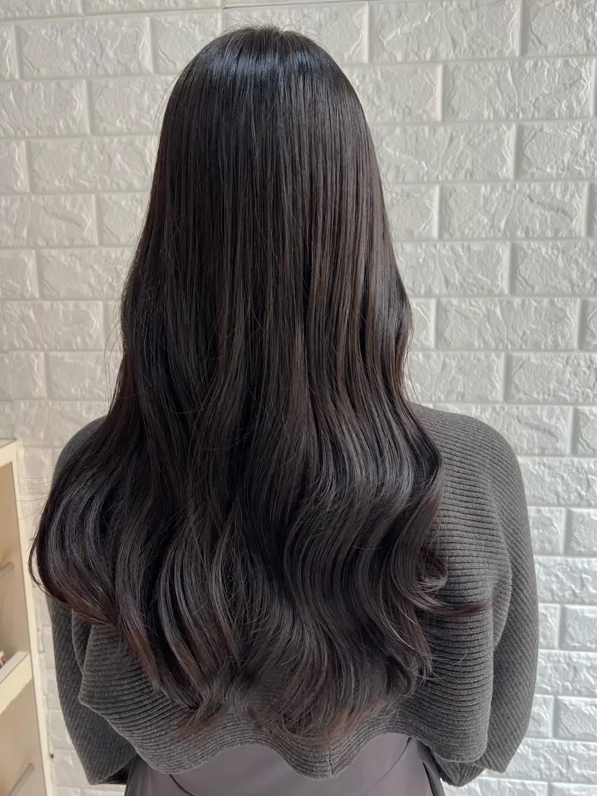 ロング カラー ベージュカラー ブラウンカラー ショコラグレージュ チョコレートブラウン ココアベージュ カット ヘアカラー トリートメント 艶髪 ♡Tomiyaのヘアスタイル