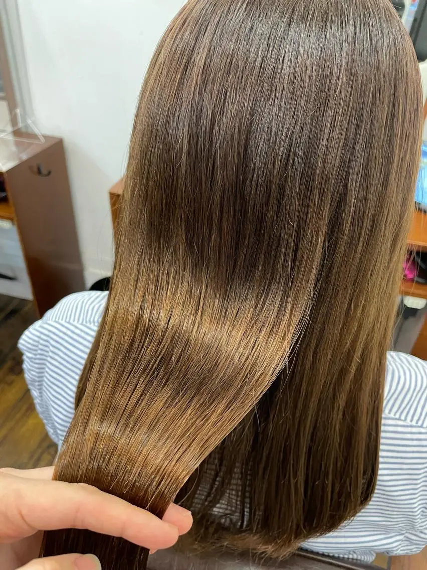 ロング 酸性ストレート 縮毛矯正 トリートメント ツヤ美髪💐 髪質改善/高山愛来のヘアスタイル