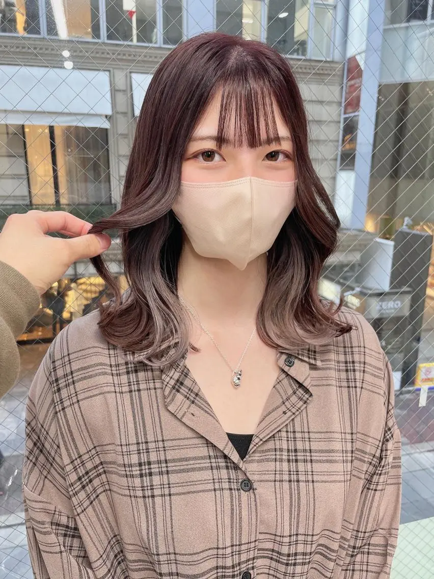 ミディアム カラー カット ヘアカラー 髪質改善will hairdesignのヘアスタイル