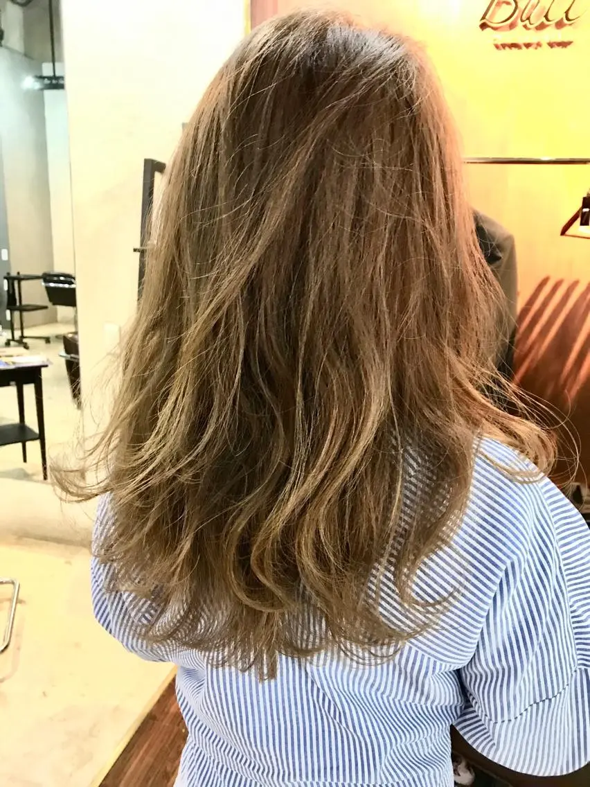 セミロング カラー メンズカットパーマ 似合わせカット 小林のヘアスタイル