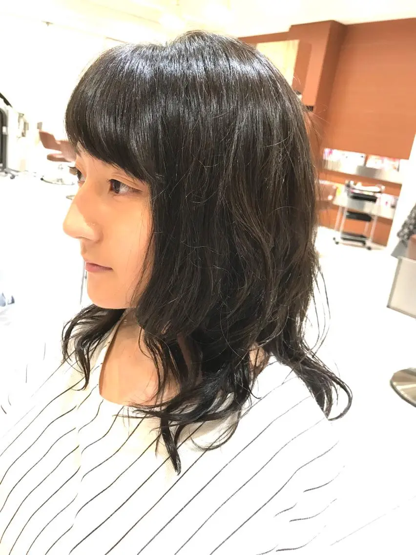 ロング パーマ ヘアアレンジ デジタルパーマ テラモト カズヨシのヘアスタイル