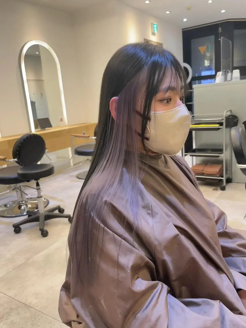 ロング カラー カット ヘアカラー トリートメント 韓国🇰🇷透明感 ERIのヘアスタイル