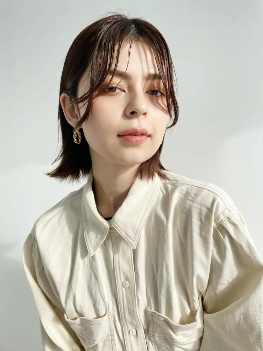 ミディアム カラー パーマ 💖美髪矯正💖 辻未侑のヘアスタイル
