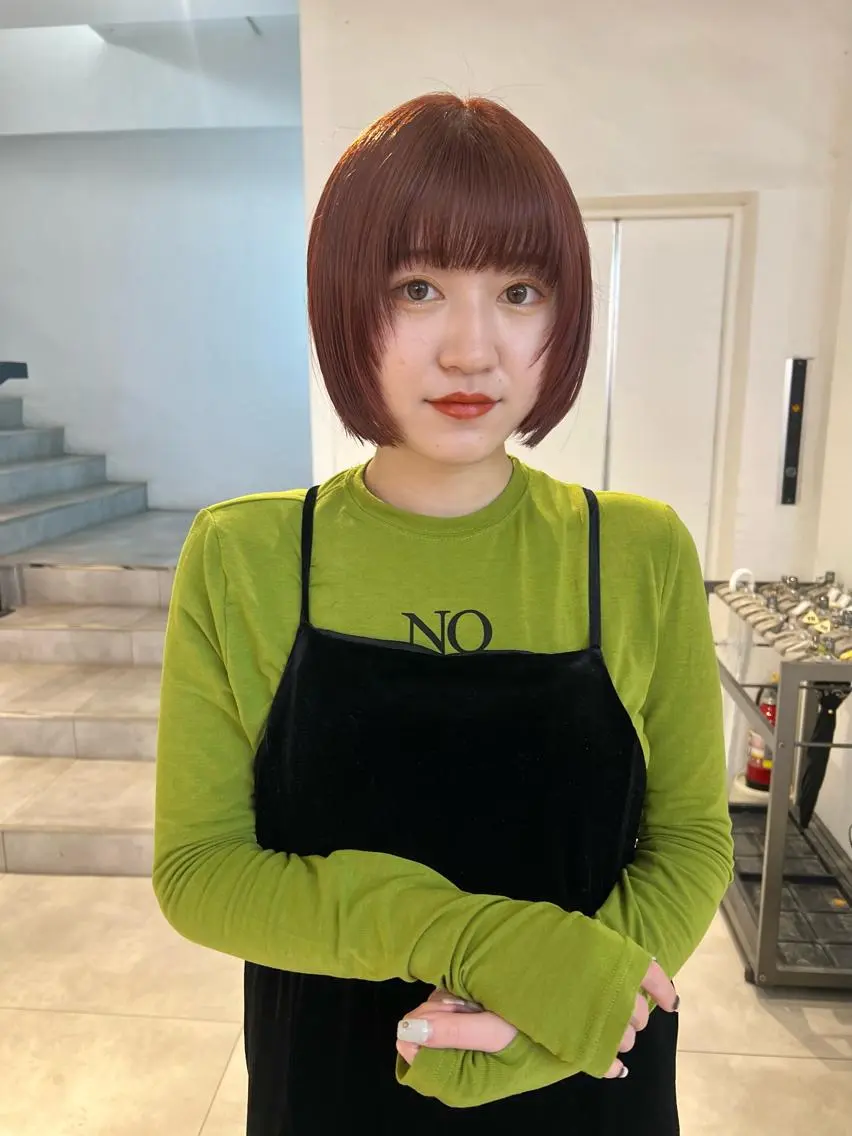 ショート カラー ブラウンカラー ピンクカラー ピンクブラウン ボブ 顔周りカット/透明感 カラー✂️MEIのヘアスタイル