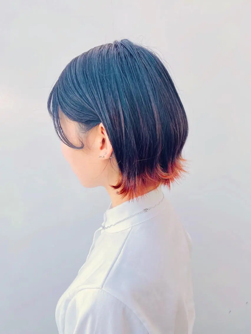 ショート カラー オレンジ 大野 あさみのヘアスタイル