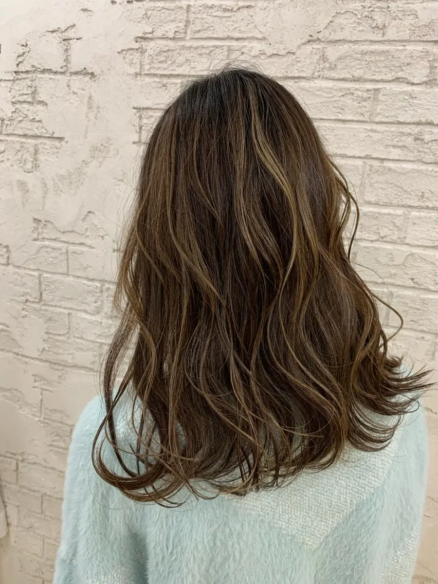 セミロング ハイライト 🇺🇸ハイライト特 化美容師🇺🇸漆沢のヘアスタイル