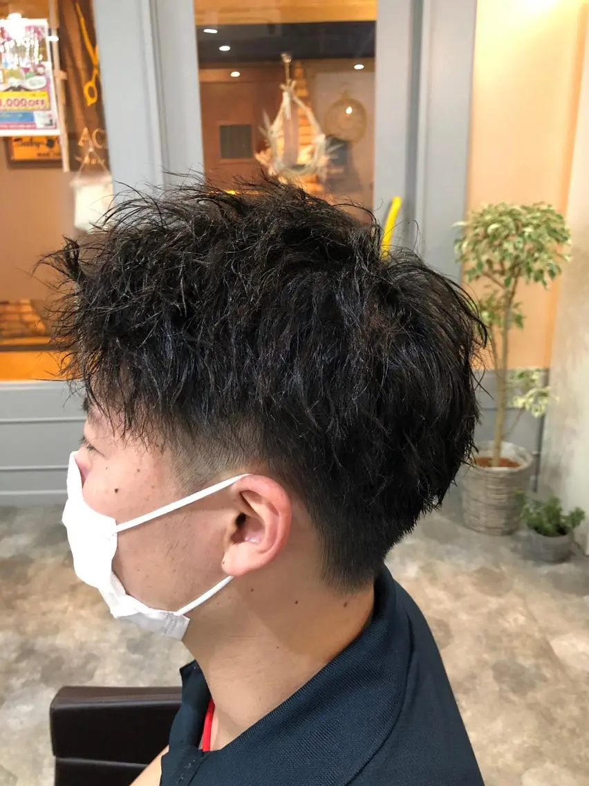 ショート パーマ メンズ カット パーマ hair care ACRO店長　谷のヘアスタイル