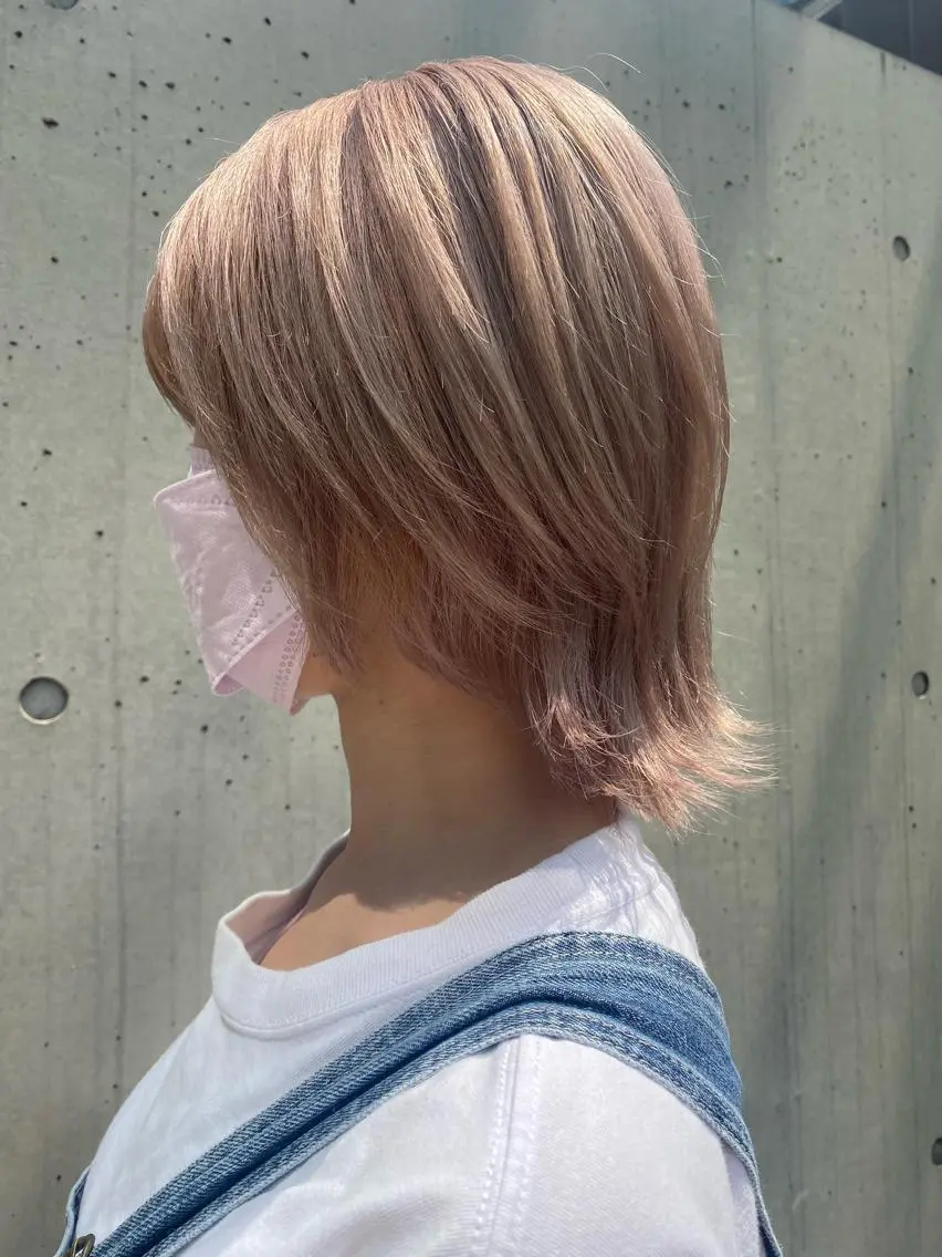 ショート カラー パーマ ヘアアレンジ メンズ アイブロウ MOE /Zina横浜2ndのヘアスタイル