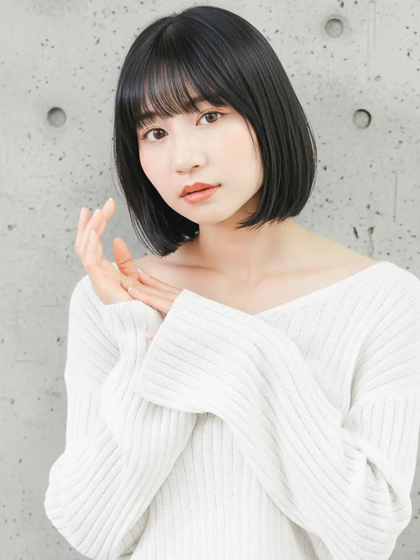 ショート ボブ カット 縮毛矯正 桂嵩太｜顔周り レイヤー×艶髪のヘアスタイル