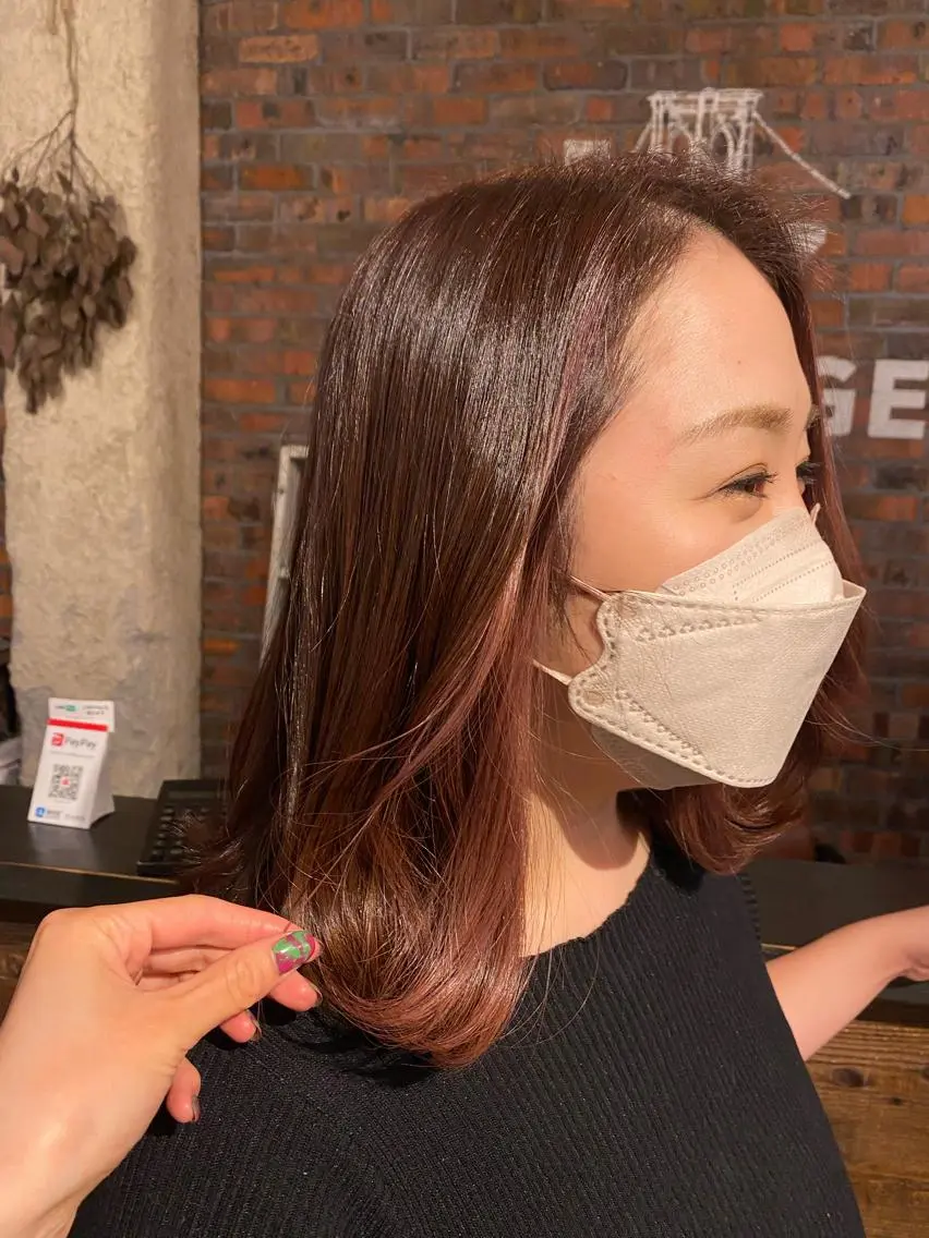 カラー ブラウンカラー インナーカラー ピンクカラー the BRIDGE 加藤みのりのヘアスタイル