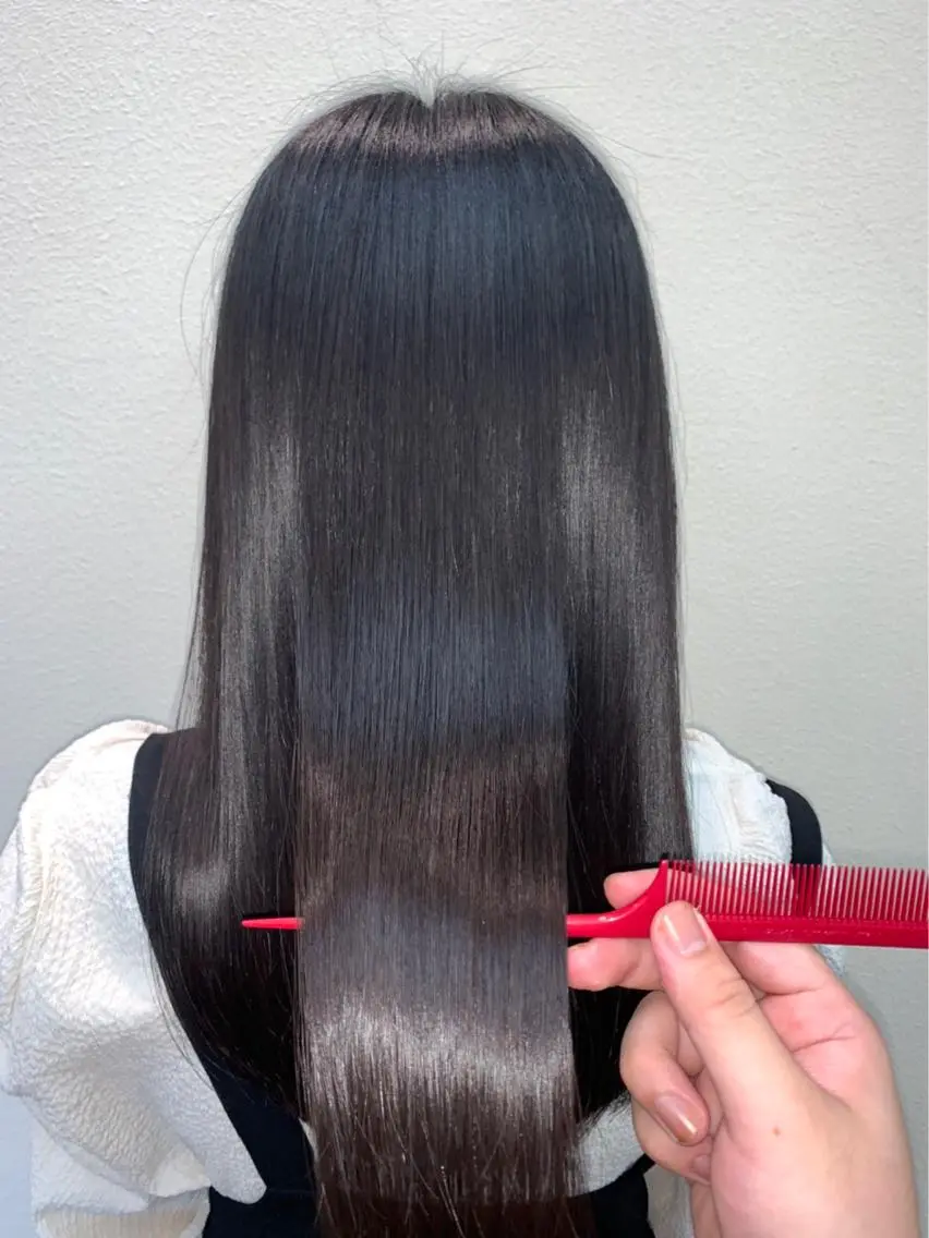 ロング パーマ ブリーチでもできる 縮毛矯正相原慎🌈のヘアスタイル