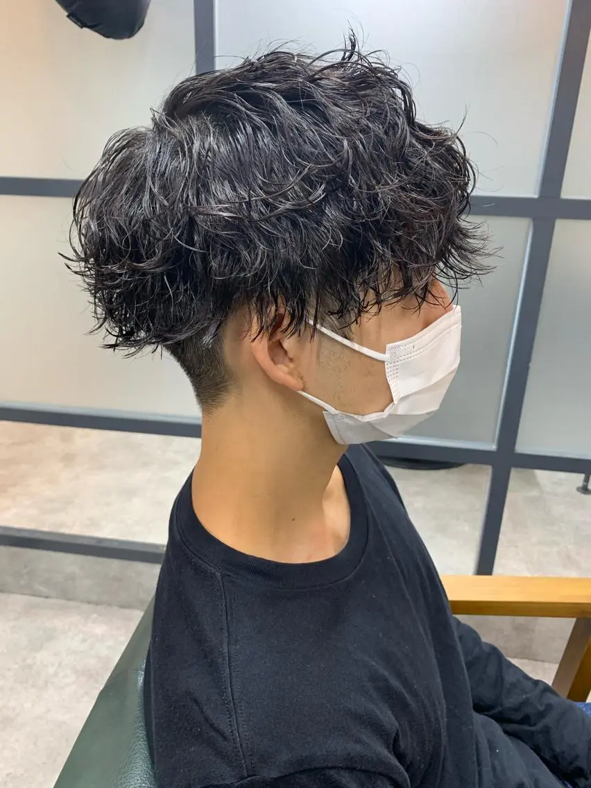 ショート パーマ メンズ カット パーマ 【S.BROOM】 店長　西川徹のヘアスタイル