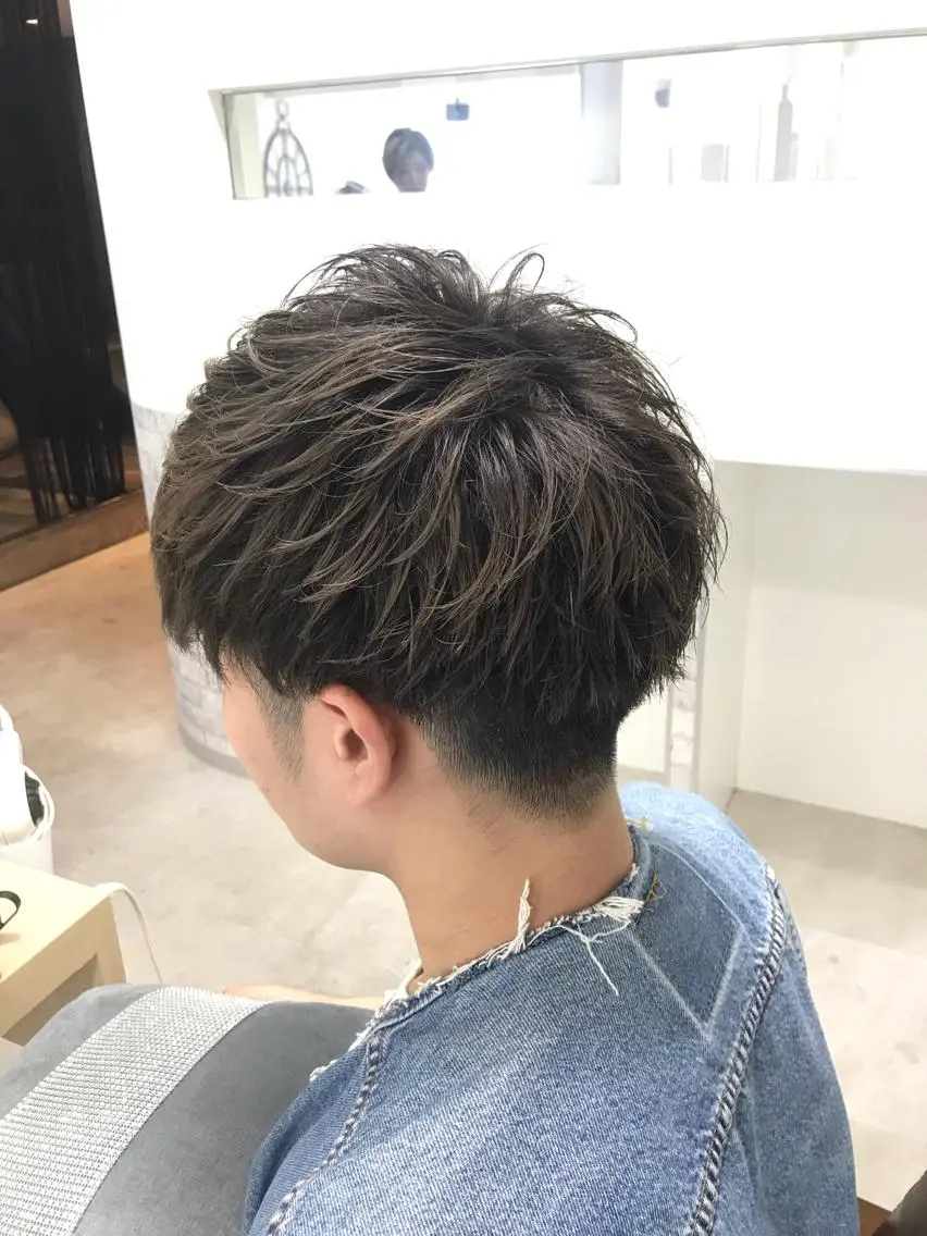 ショート パーマ メンズ マッシュ メンズパーマ カット ヘッドスパ マンツーマン/透明感 foi hairのヘアスタイル