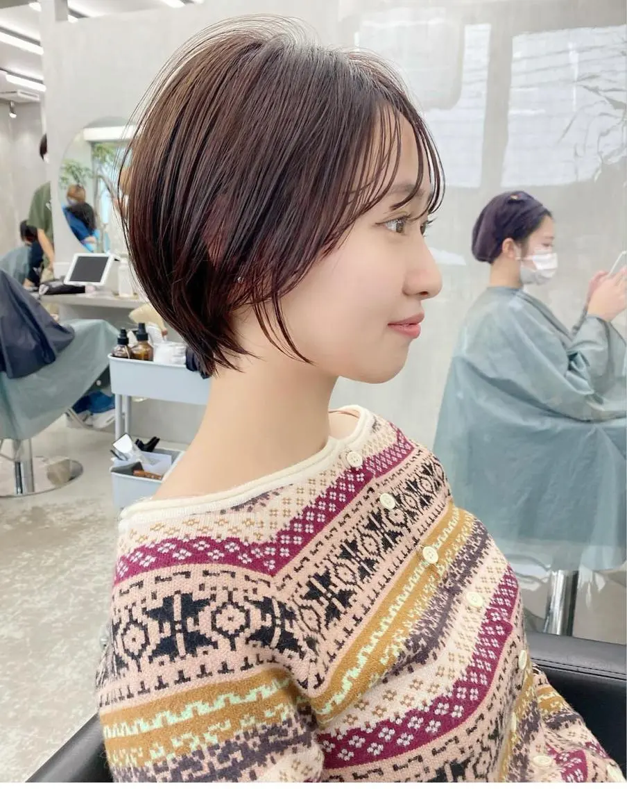 ショート カラー ショートボブ ボブ ショートヘア カット ヘアカラー トリートメント 👑ボブはお任せ ミヤノ👑のヘアスタイル