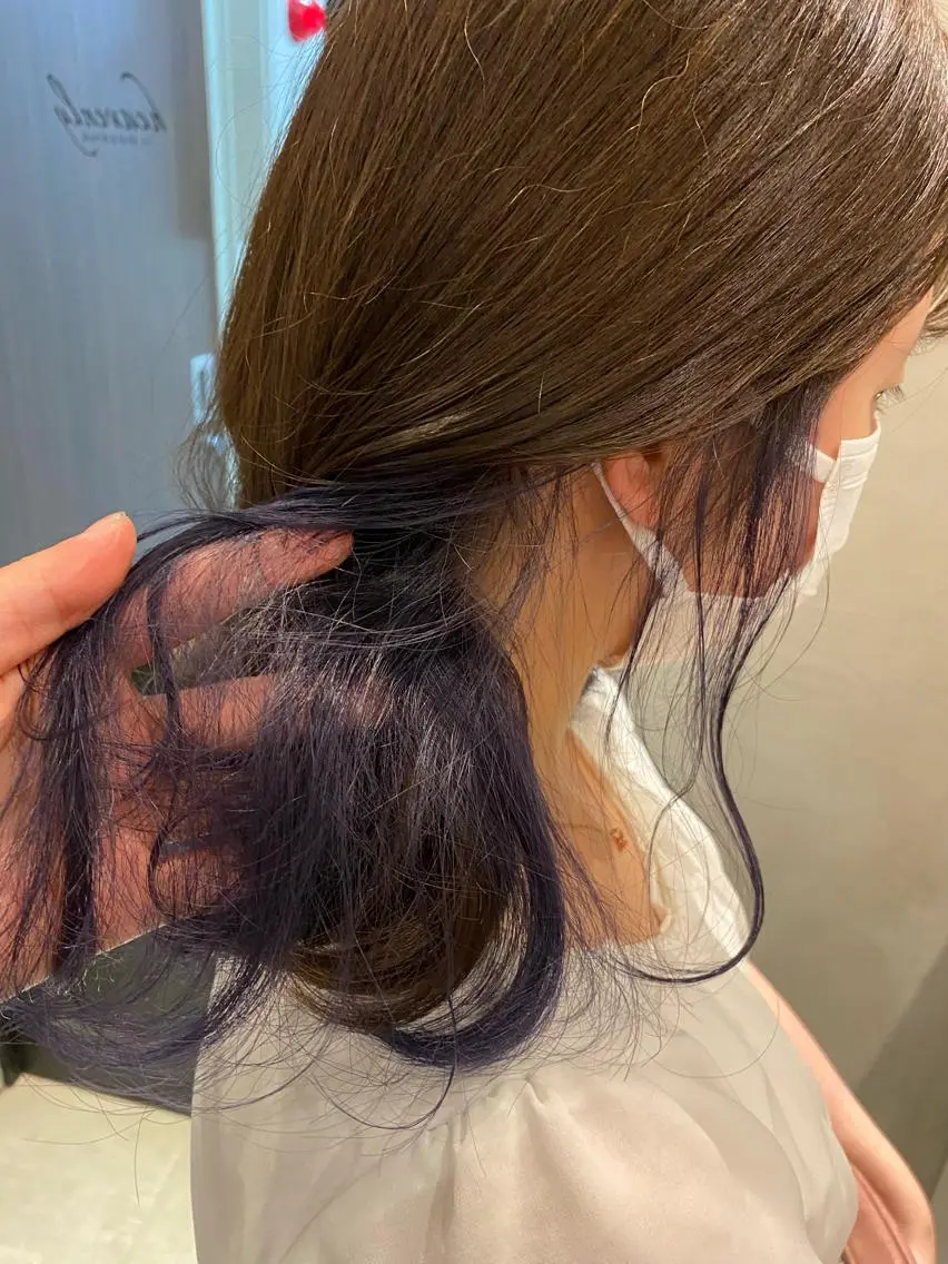 ミディアム カット ヘアカラー トリートメント 新宿/顔周りカット +レイヤー＝しずく♩のヘアスタイル