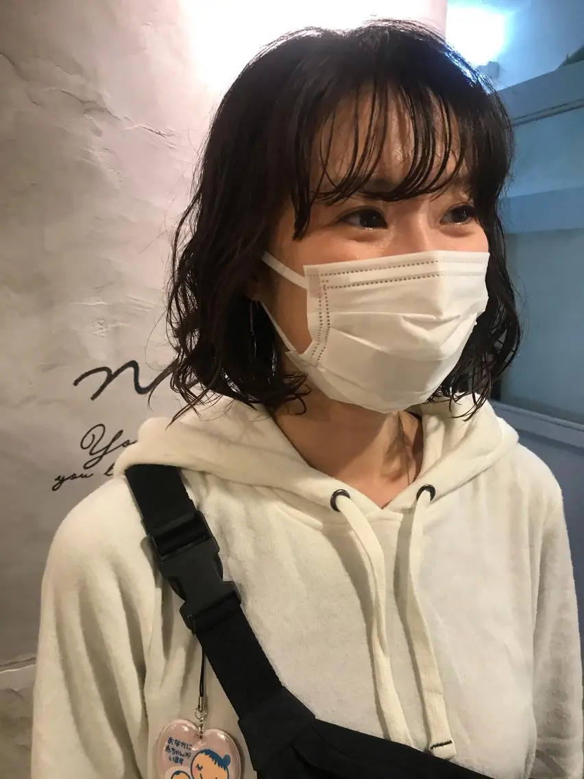 ミディアム ミディアムパーマ カット パーマ トリートメント ayane⭐️ボブ・ ショート・パーマのヘアスタイル