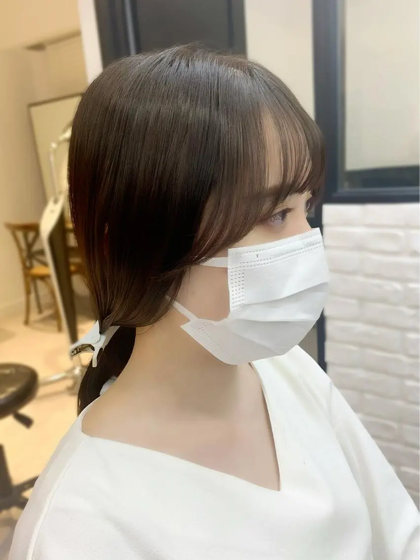 ミディアム カラー パーマ ヘアアレンジ メンズ キッズ ネイル マツエク・マツパ アイブロウ 似合せレイヤー/ 柔らか透明感カラーのヘアスタイル