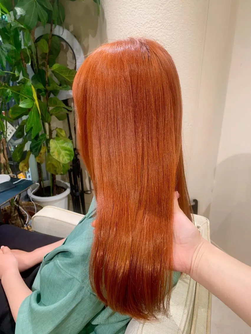 ロング カラー ブリーチ ブリーチなしカラー 韓国🎀中明度カラー リストSAKURAのヘアスタイル