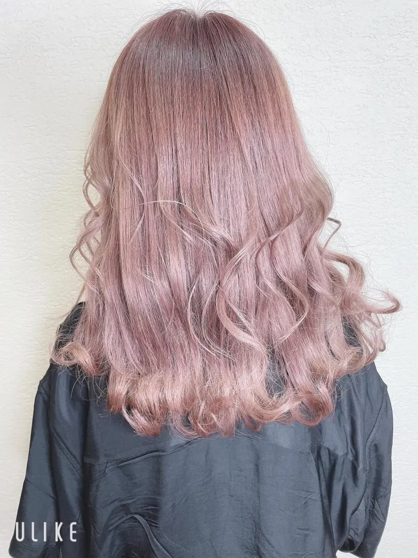 ロング カラー ハイトーンカラー ピンクカラー カット ヘアカラー トリートメント ❣️モードケイズ塚口 和田一将のヘアスタイル