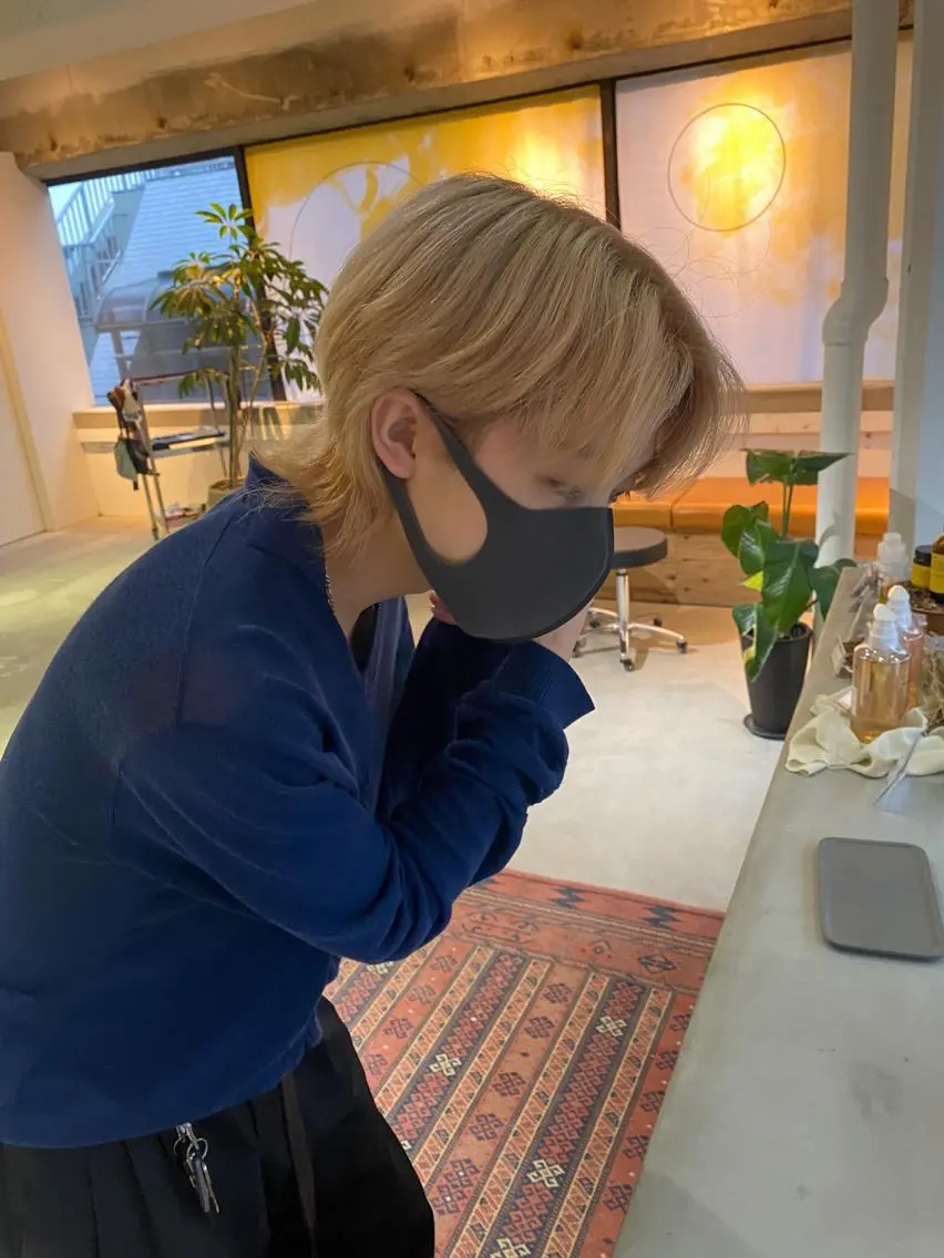 ショート カラー メンズ メンズハイトーン ブロンド ハイトーンカラー 無料カットモデル募集 🌱ひょうがのヘアスタイル