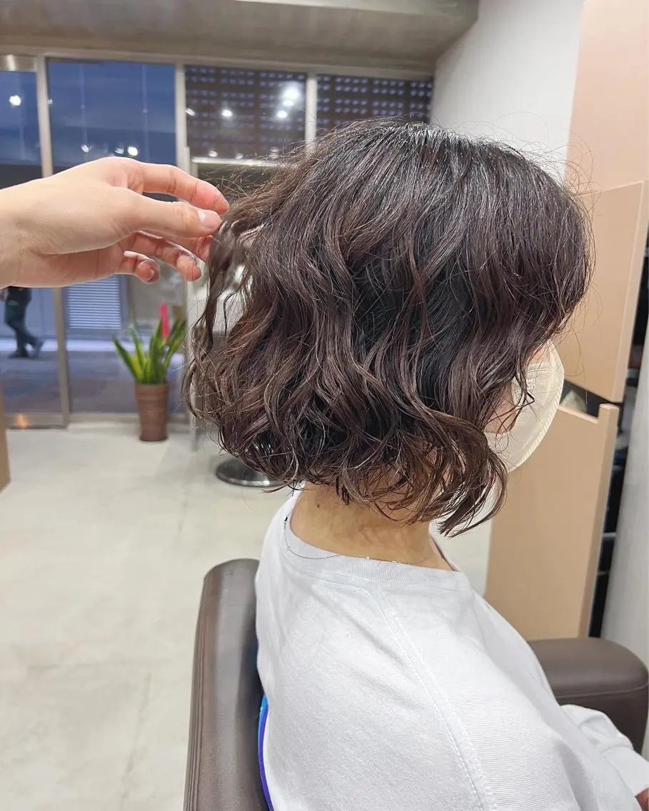 パーマ ボブパーマコテ巻き風 パーマNo1深江秀平のヘアスタイル