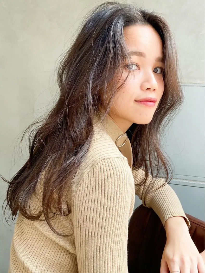 ロング カラー ヘアアレンジ アディクシーカラー ベージュカラー グレージュ ハイライトカラー イルミナカラー レイヤーカット/艶髪 🎀笠原 優花🎀のヘアスタイル