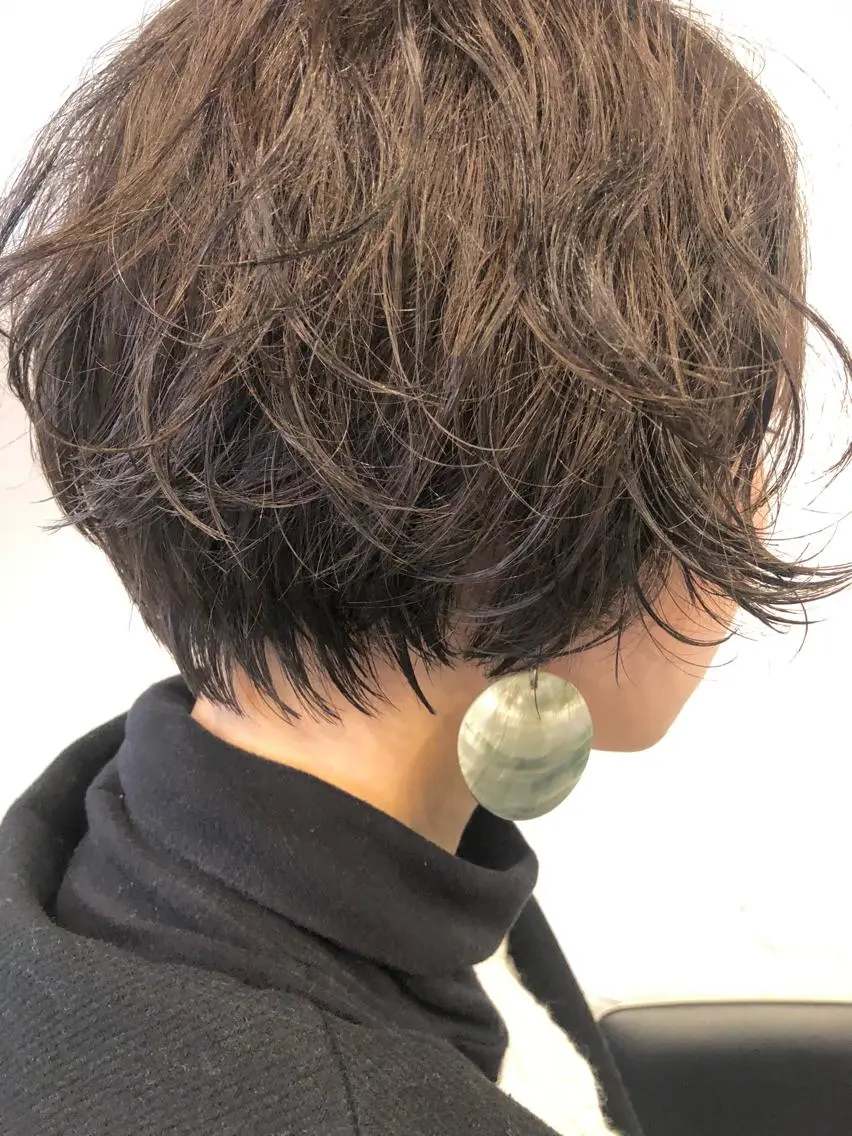 ショート パーマ カット ヘアカラー パーマ トリートメント 骨格診断🍃ショート /ショートボブ✨岡元のヘアスタイル
