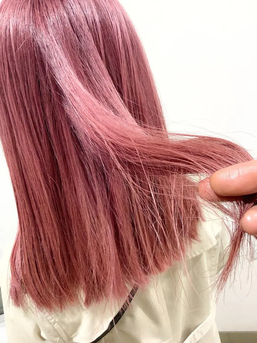 カラー ピンクカラー 稲田 全将のヘアスタイル