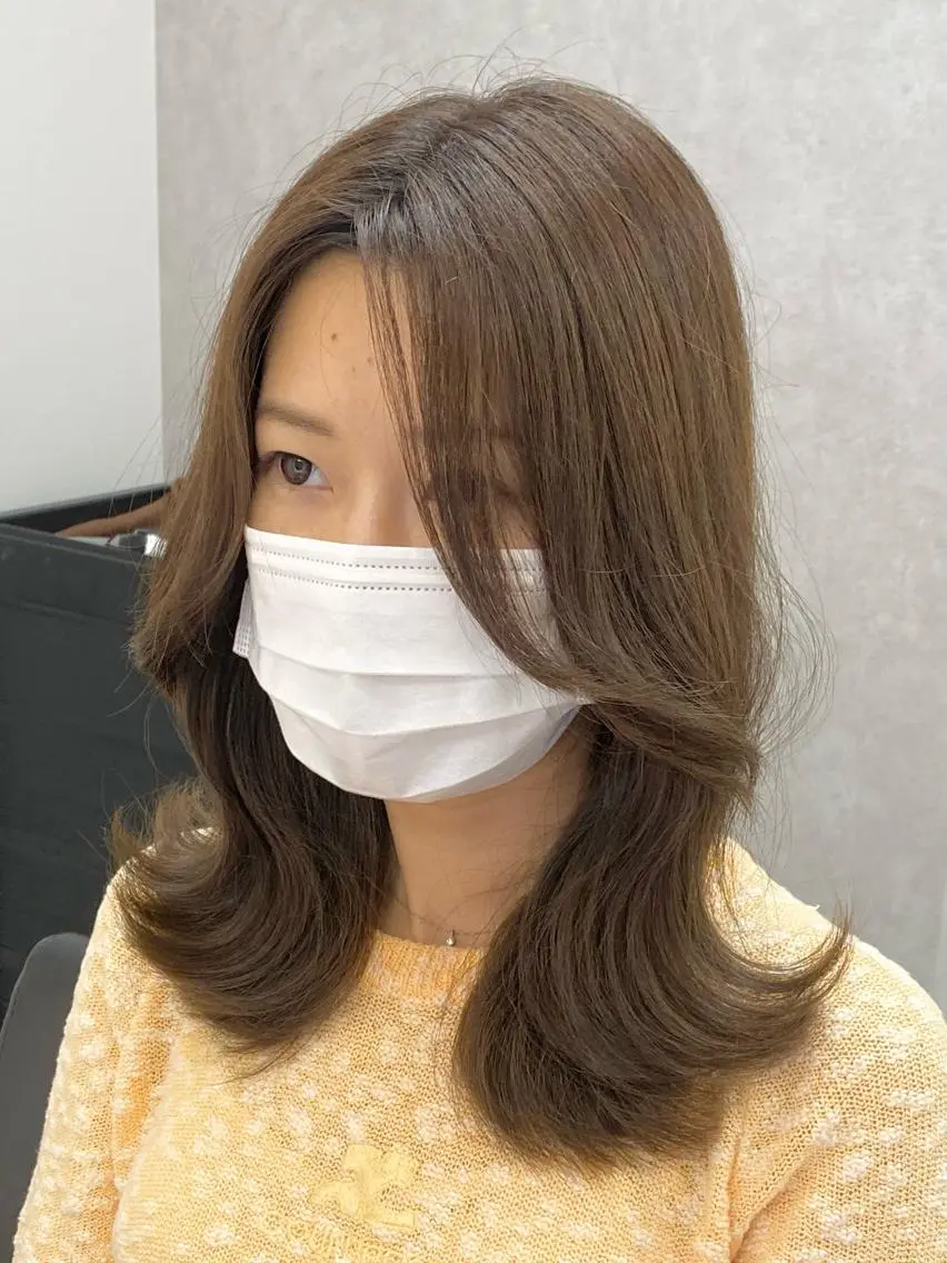 ミディアム カラー 髪質改善、縮毛矯正/ ネモト　マサヒデのヘアスタイル