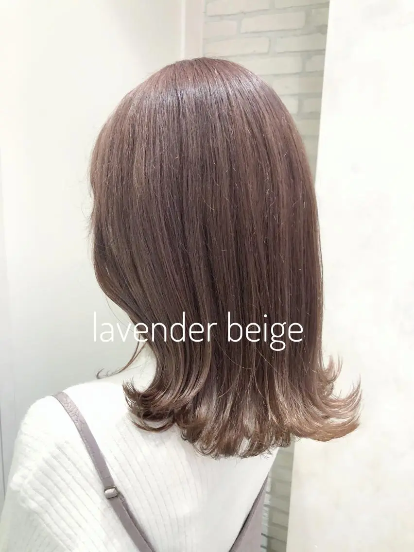 ミディアム カラー ベージュカラー ラベンダーカラー ラベンダーベージュ 大平 美沙のヘアスタイル