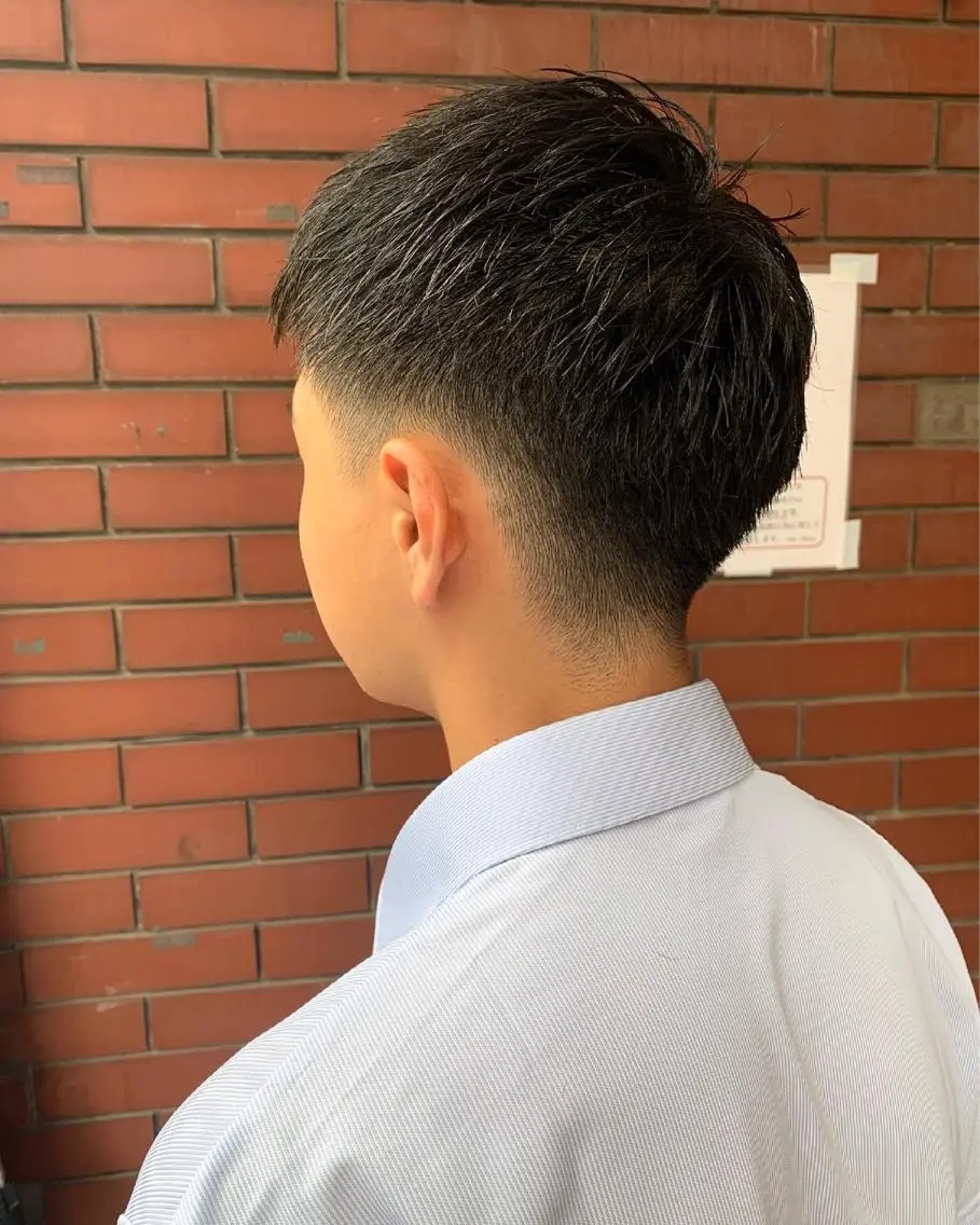 メンズ カット スパイキーパーマ 柏NO1 藤本葉のヘアスタイル