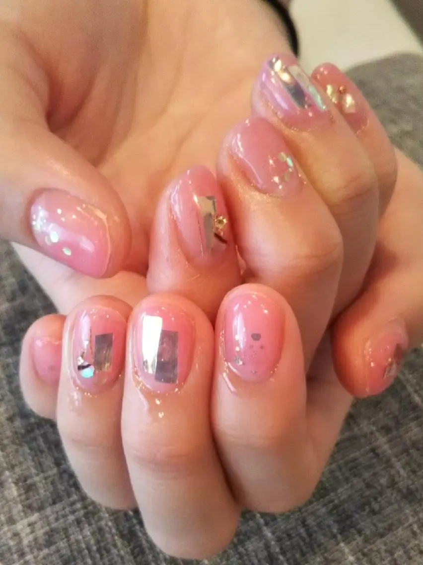 ネイル クリアネイル ジェルネイル 持ち込み パラジェル ピンク ハンドネイル private salon mieのネイルデザイン
