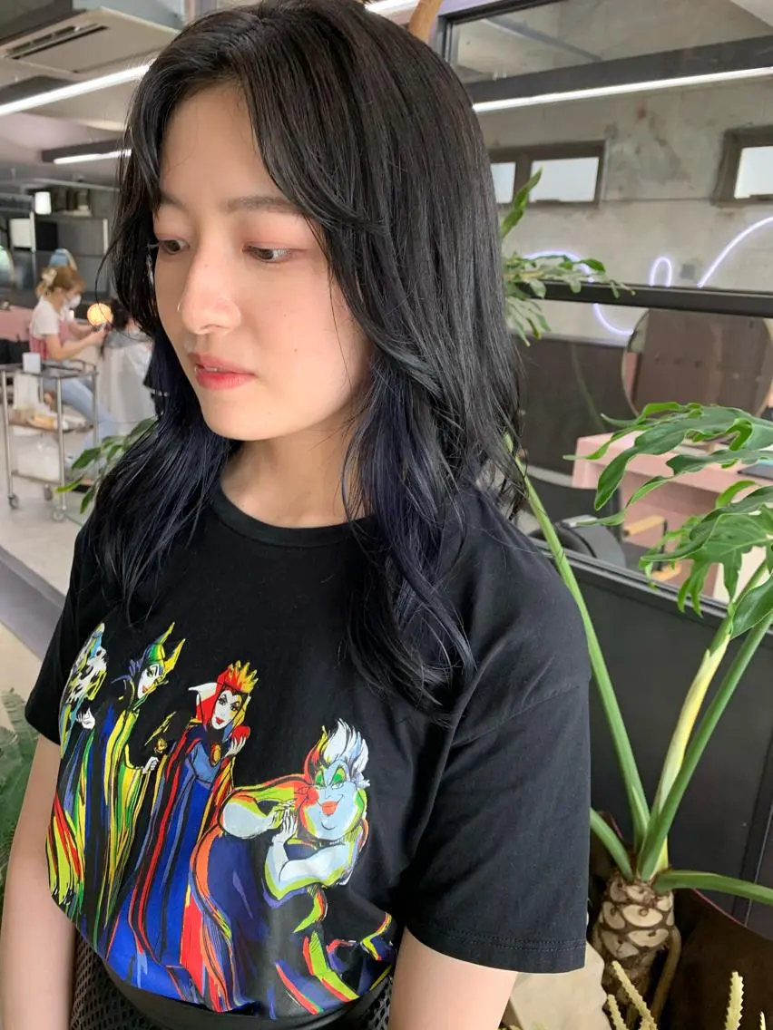 ロング カラー ネイビーカラー maho/垢抜け カラーパーマのヘアスタイル