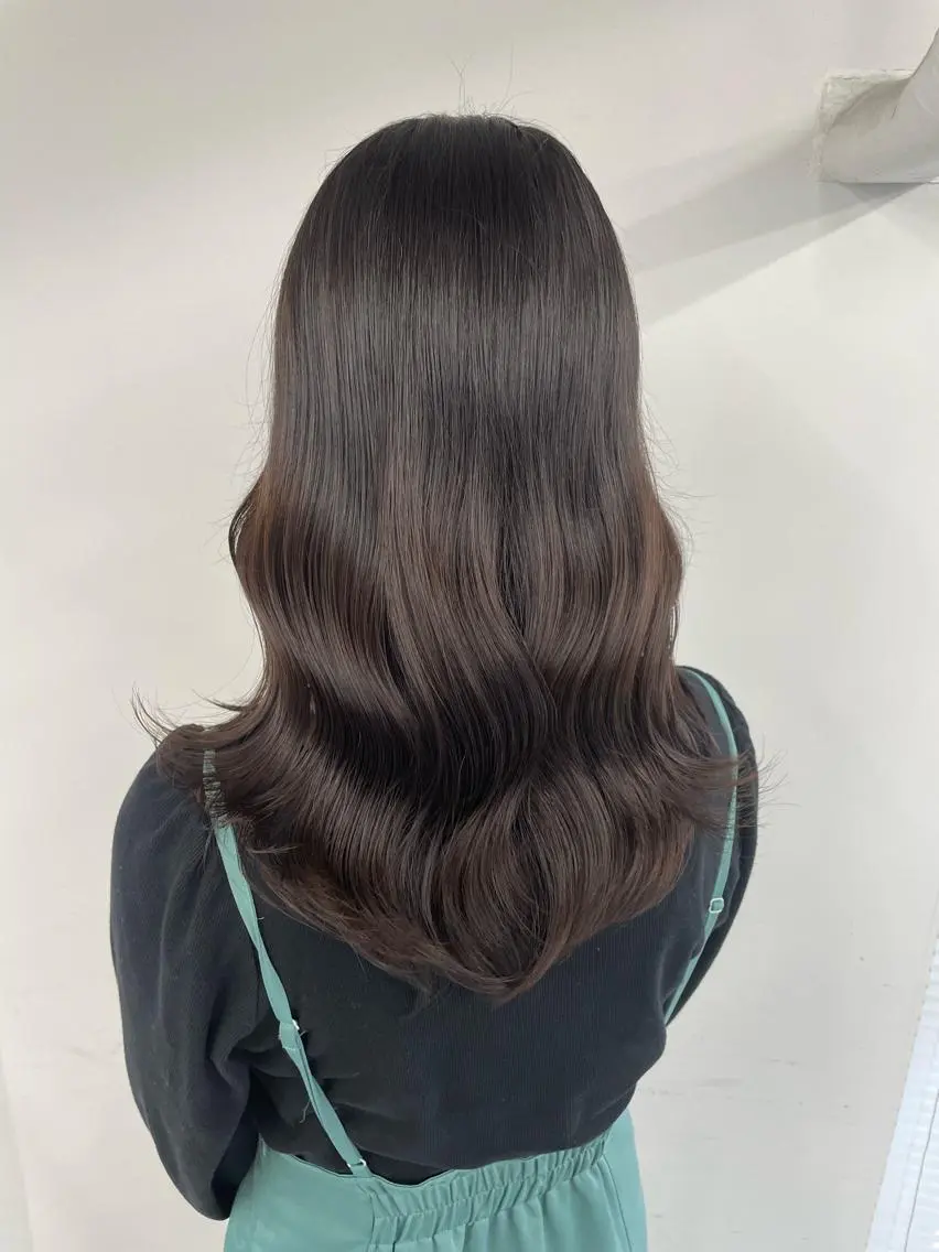 セミロング 韓国風ヘア レイヤーカット ヘアカラー 💗韓国ヘア/髪質改 善💗若菜あいこのヘアスタイル