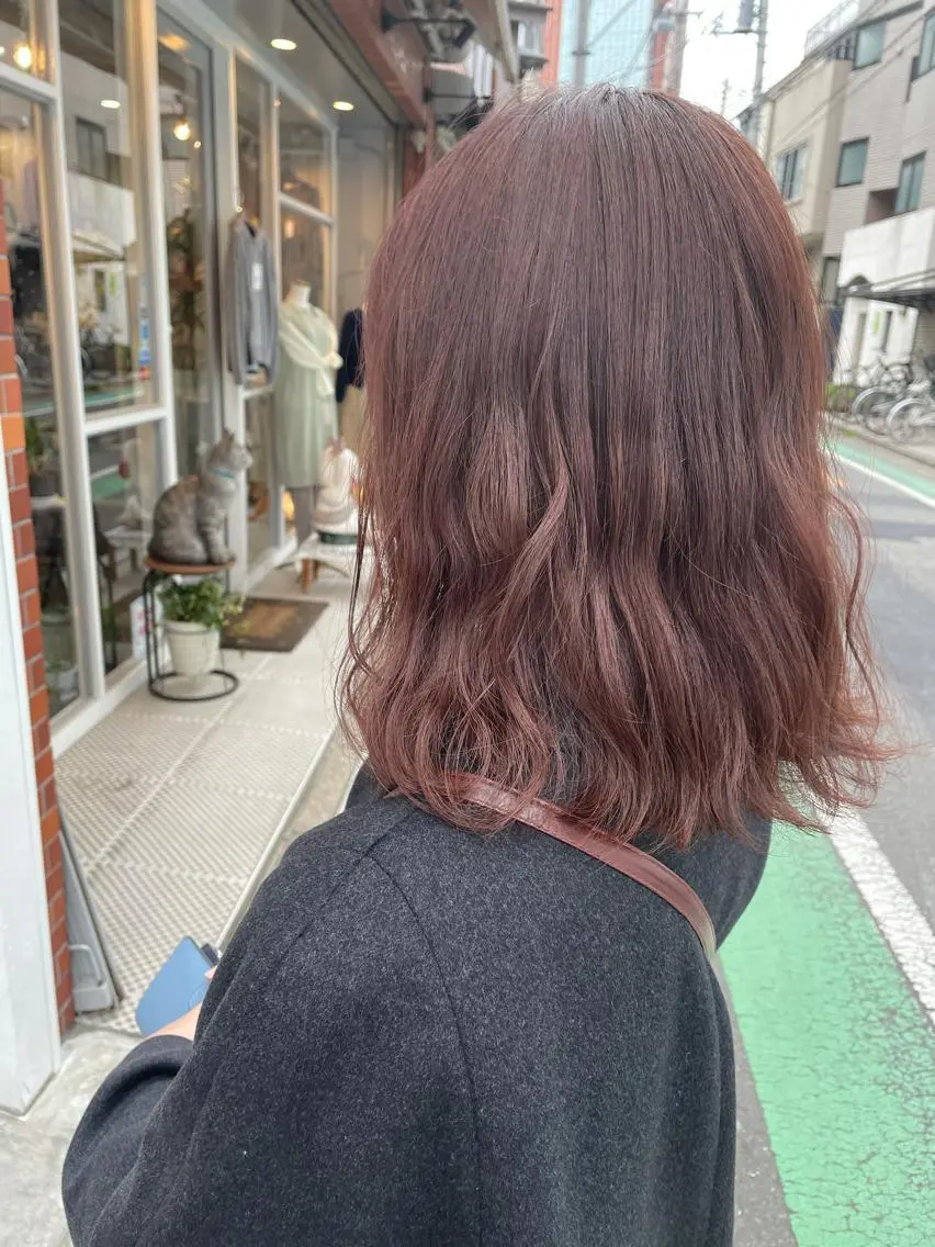 ミディアム カラー ブリーチ ラベンダーカラー ラベンダーピンク ブリーチなしカラー ピンクカラー ヘアカラー 中目黒🌼 🌼ハナのヘアスタイル