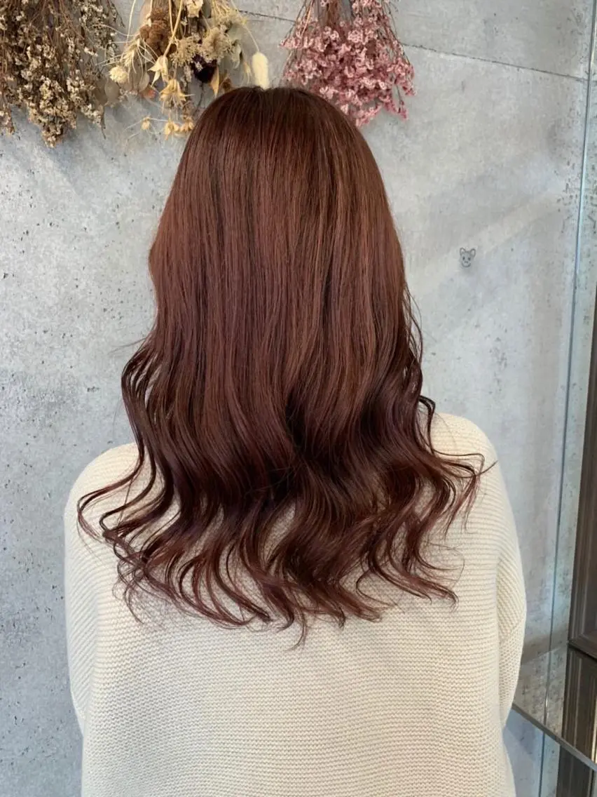 ロング カラー ブラウンカラー ピンクカラー ピンクブラウン wakana 【ブリーチカラー】のヘアスタイル