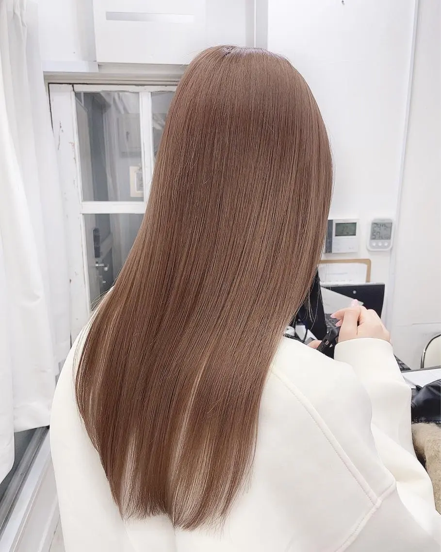 ロング カラー ヘアカラー ヘアセット 韓国ヘア🤍髪質改善 🇰🇷AKANEのヘアスタイル