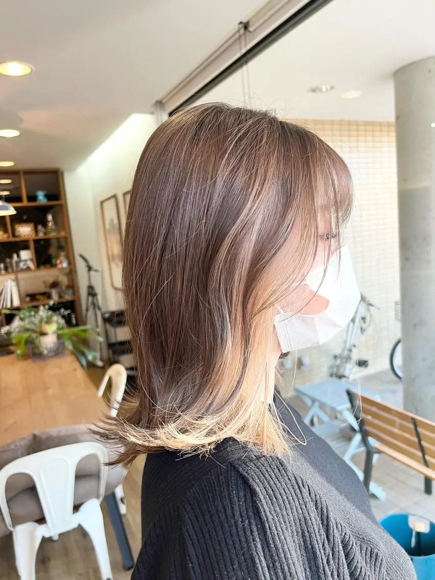 ミディアム ヘアカラー トリートメント 堀 望美のヘアスタイル