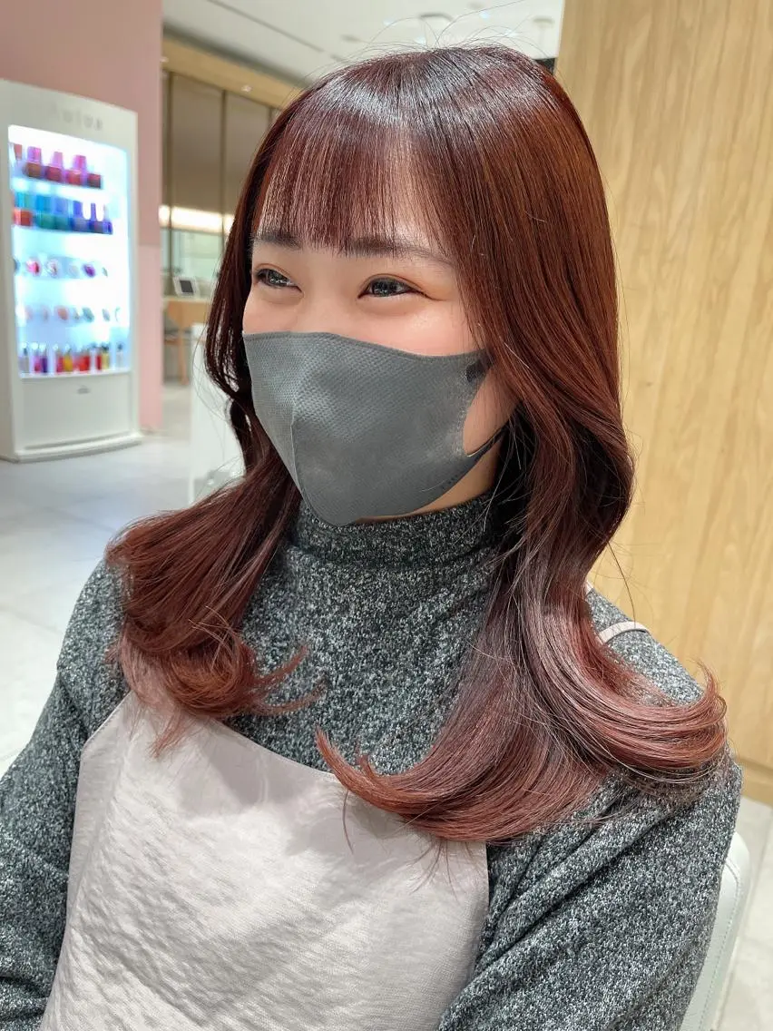 ミディアム くびれヘア レイヤーカット ⛄️艶カラー／ レイヤー⛄️和也のヘアスタイル