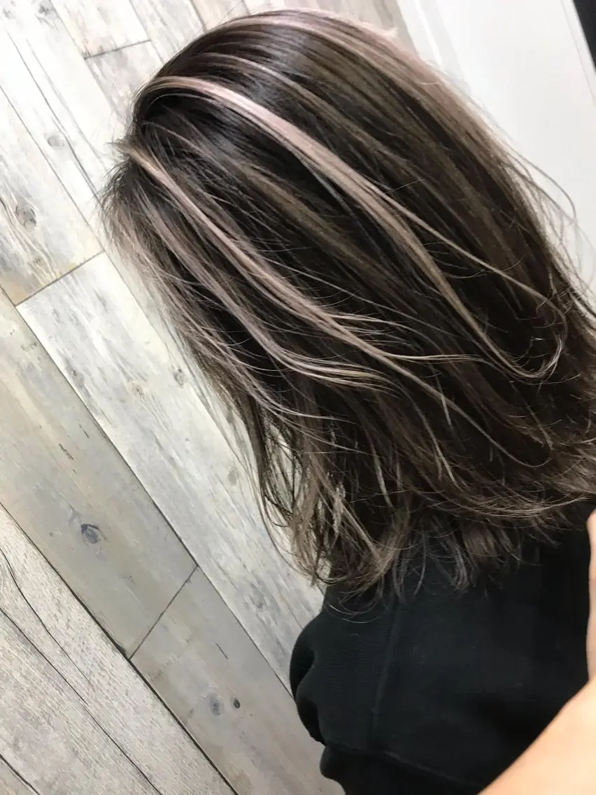 ミディアム カラー パーマ ヘアアレンジ メンズ キッズ メンズバレイヤージュ バレイヤージュ レイヤーカット Forest. -髪質改善-のヘアスタイル