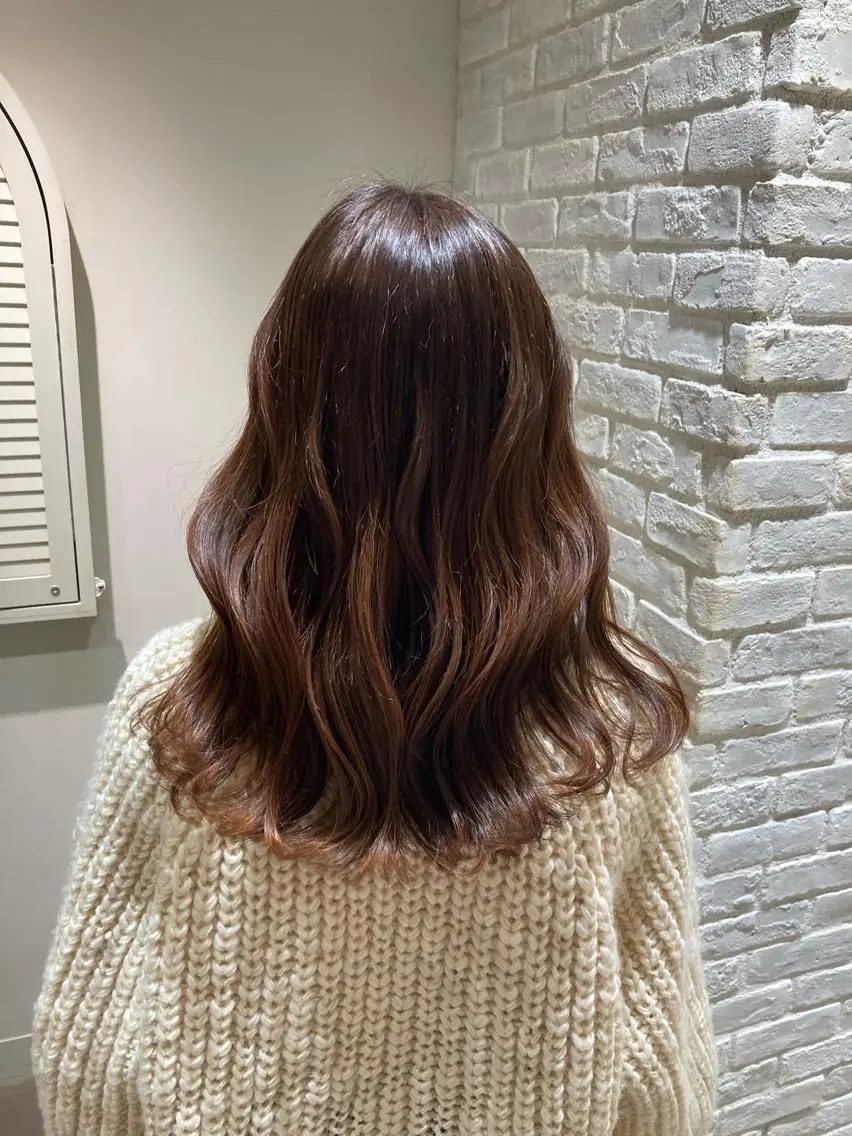 ロング カラー 曲がる縮毛矯正 LIBER 岩名のヘアスタイル