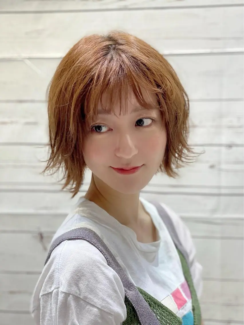 ショート カラー パーマ ヘアアレンジ 外ハネヘア カット ヘアカラー パーマ Bianca  代表 硲　貴亮【東武練馬】のヘアスタイル