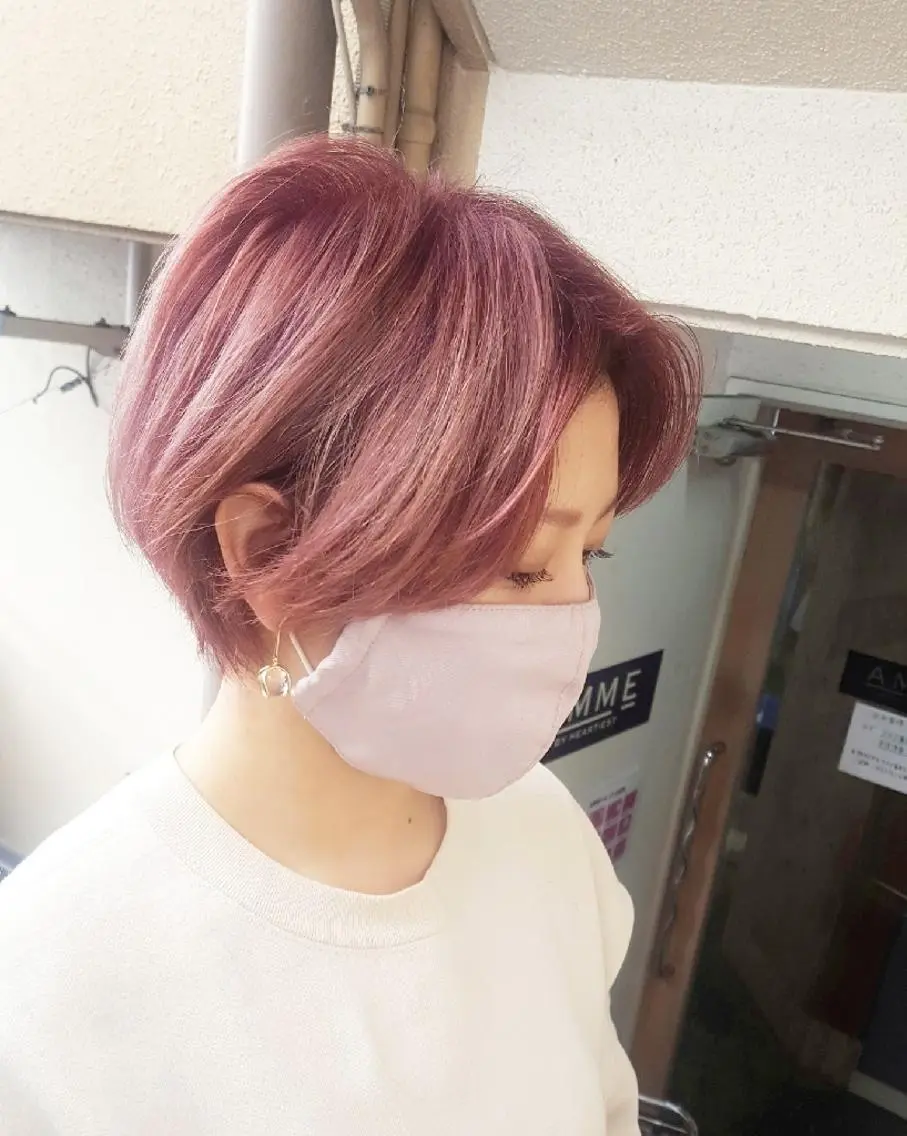 ショート カラー ブリーチ カット ヘアカラー トリートメント 🔳髪質改善🔳 岡本陽のヘアスタイル