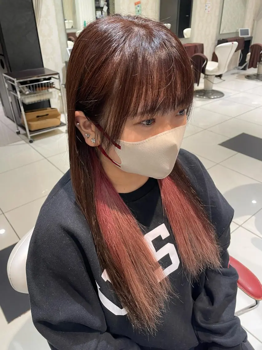 セミロング ヘアカラー トリートメント 💞暖色カラー 💞risaのヘアスタイル