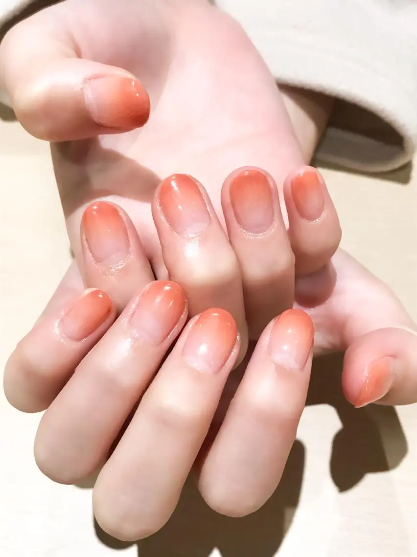 ネイル ジェルネイル グラデーション オレンジ 春ネイル Nyanco Nailのネイルデザイン