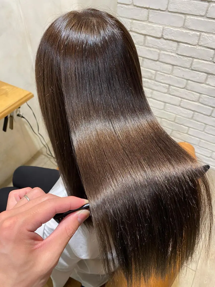 ロング カラー パーマ メンズ 縮毛矯正 Keshiki大名 安部 真輝のヘアスタイル