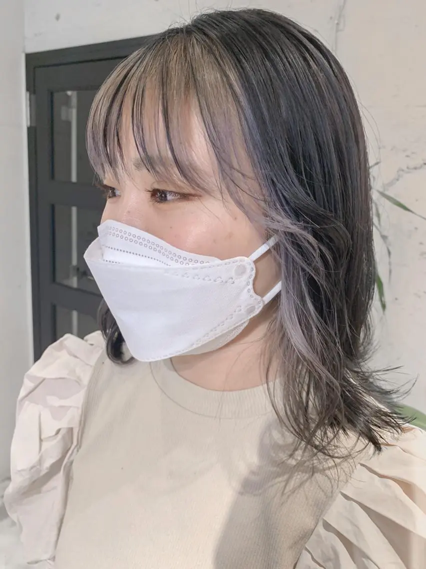 ミディアム カラー ヘアアレンジ ヘアカラー トリートメント yuka .のヘアスタイル