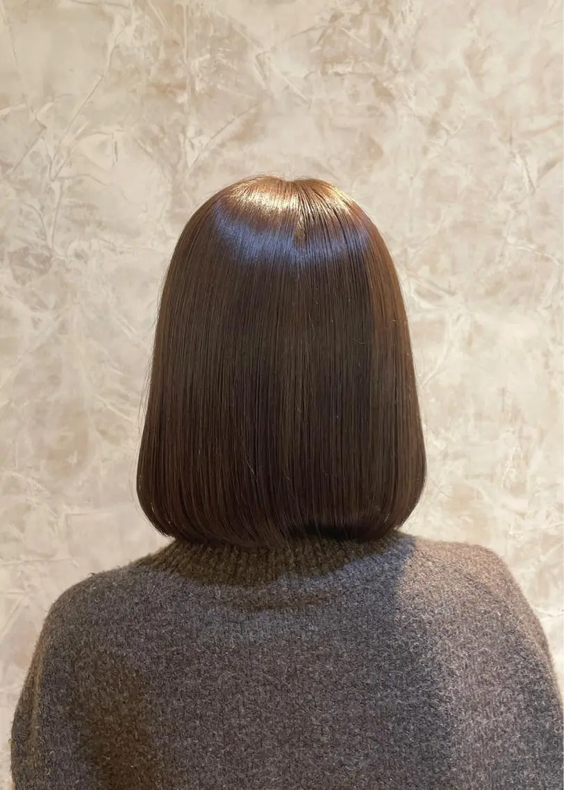 カラー 縮毛矯正、肩上の長さ お任せ☆マンツー施術のヘアスタイル